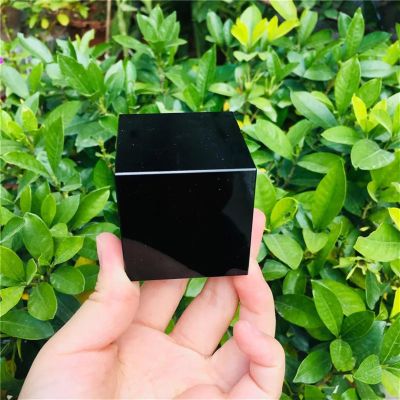 AtkitS Beautiful Natural Obsidian Cube Crystal Square Gift Decoration (Size : 4cm)