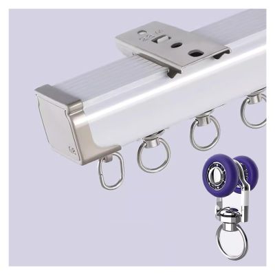 Curtain Single Tracks Ceiling/ Wall Mounting, Heavy-Duty Curtain Rails Room Divider For Living Room/ Bedroom/ Dressing Room, Straight Drapery Track Set ( Color : Ceiling Mount , Size : 38ft/1158cm )