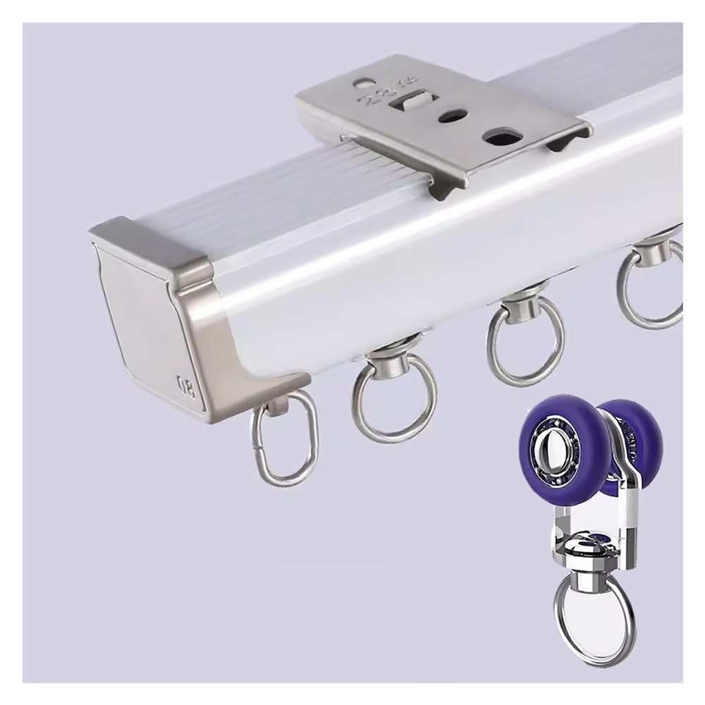 Curtain Single Tracks Ceiling/ Wall Mounting, Heavy-Duty Curtain Rails Room Divider For Living Room/ Bedroom/ Dressing Room, Straight Drapery Track Set ( Color : Ceiling Mount , Size : 38ft/1158cm )