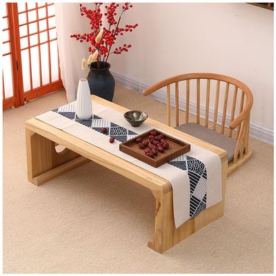 Pettershop 47in Japanese Floor Table, Vintage Tea Table Low Table,Rectangular Style Tatami Table, or Sitting on The Floor Accent Furniture (Color : A, Size : 100x60x38cm)
