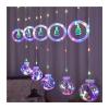 New Christmas Curtain Light String Santa Claus Christmas Tree Shape Flashing LED Room Window Decoration Hanging (Size : D) view 1