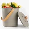 Compost Bin Kitchen, LALASTAR Countertop Compost Bin with Lid, Made of Sustainable Bamboo Fiber, Odorless Indoor Compost Bucket, 1 Gallon, Grey, Square view 1