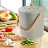 Compost Bin Kitchen, LALASTAR Countertop Compost Bin with Lid, Made of Sustainable Bamboo Fiber, Odorless Indoor Compost Bucket, 1 Gallon, Grey, Square view 2