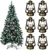 CORHAD 10Pcs Miniature Kerosene Lamp Ornament Vintage Kerosene Light Decor for Christmas Halloween Retro Lantern Light Decor for Home Tree Decorations view 1