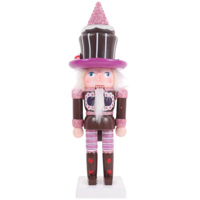 HAKIDZEL Wooden Nutcracker Figurine Puppet Toy Festive Cake Ornament for Home Decor for Holidays and Special Occasions Chic Wooden Soldier Decoration