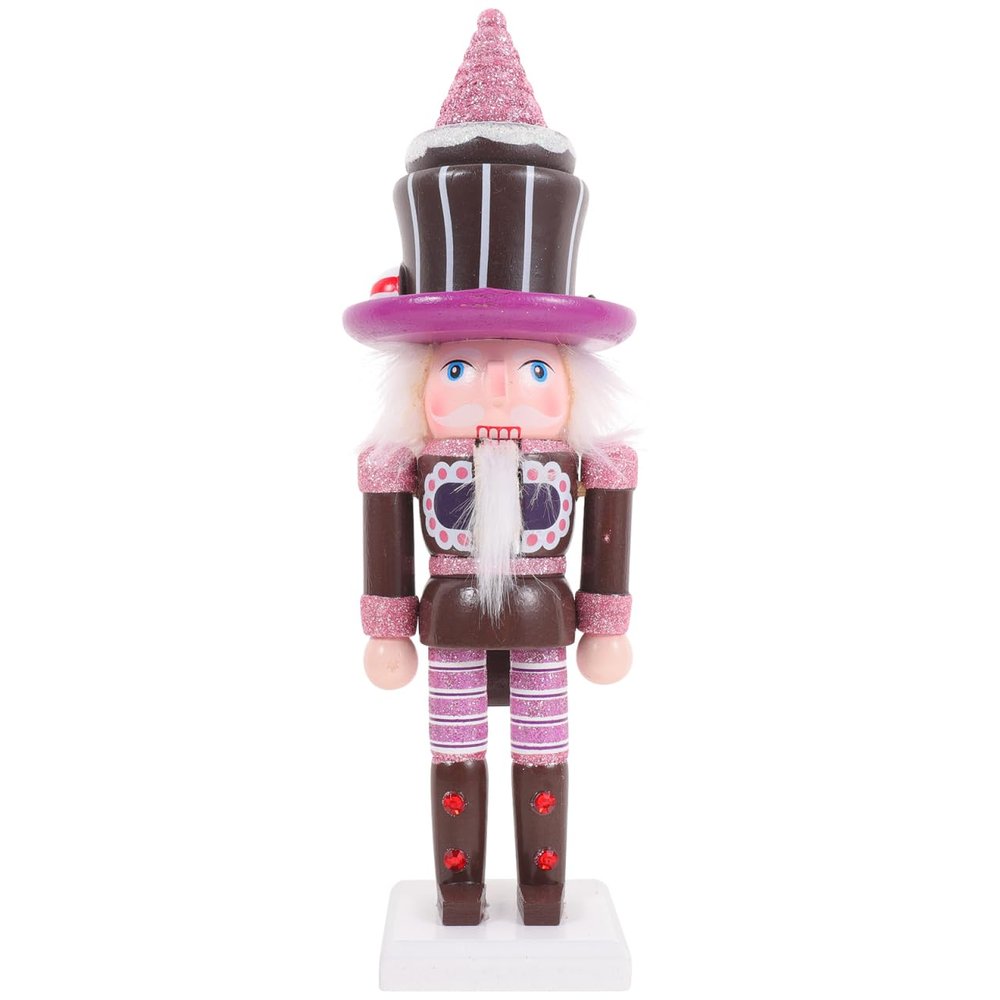 HAKIDZEL Wooden Nutcracker Figurine Puppet Toy Festive Cake Ornament for Home Decor for Holidays and Special Occasions Chic Wooden Soldier Decoration
