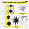 133PCS Black Yellow and Silver Balloons Arch Garland Kit, Bat Theme Balloon Arch for Man with Foil Balloons for Baby Shower Bat Theme Birthday Party Decorations view 2