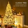 HOMCOM 6ft Tall Prelit Artificial Christmas Tree Holiday Dcor with 638 Snow Flocked Branches, 220 Warm White LED Lights, Auto Open, Green view 3