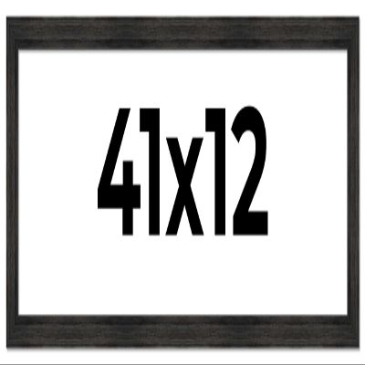 CountryArtHouse 41x12 Frame Black Barnwood Picture Frame Includes UV Acrylic Plexiglass, Acid Free Foam Backing Board and Hanging Hardware