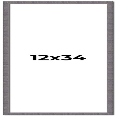 12x34 Frame Slate Blue Distressed Rustic Solid Wood Picture Frame | 0.75 Inch Moulding Width | Includes UV Acrylic Plexiglass, Acid Free Foam Backing Board and Hanging Hardware | Sonoma Collection