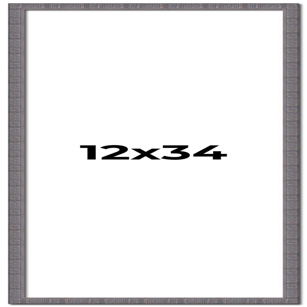 12x34 Frame Slate Blue Distressed Rustic Solid Wood Picture Frame | 0.75 Inch Moulding Width | Includes UV Acrylic Plexiglass, Acid Free Foam Backing Board and Hanging Hardware | Sonoma Collection