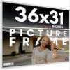 CountryArtHouse 36x31 Frame White Solid Wood Picture Frame Includes UV Acrylic Plexiglass, Acid Free Foam Backing Board and Hanging Hardware view 1