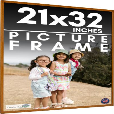 21x32 Frame Honey Pecan Brown Solid Wood Picture Frame | 0.75 Inch Moulding Width | 0.5 Inch Rabbet Depth | Includes UV Acrylic Plexiglass, Acid Free Foam Backing Board and Hanging Hardware
