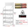 JLXJYS Snack Store Display Stand Large Floor-Standing, 4/5 Layer Drinks Medicine Crisps Snack Organizer Cart, Fruit Vegetable Holder with Hook, Wheel and Feet (Size : 50x27x140cm/19.7x10.6x55in) view 2