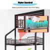 JLXJYS Snack Store Display Stand Large Floor-Standing, 4/5 Layer Drinks Medicine Crisps Snack Organizer Cart, Fruit Vegetable Holder with Hook, Wheel and Feet (Size : 50x27x140cm/19.7x10.6x55in) view 4
