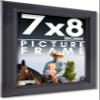 CountryArtHouse 7x8 Frame Black Solid Wood Picture Frame - Complete Modern Photo Frame Includes UV Acrylic Plexiglass, Acid Free Foam Backing Board and Hanging Hardware view 1