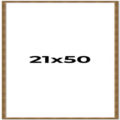 CountryArtHouse 21x50 Frame Gold Solid Wood Picture Frame - Complete Modern Photo Frame Includes UV Acrylic Plexiglass, Acid Free Foam Backing Board and Hanging Hardware