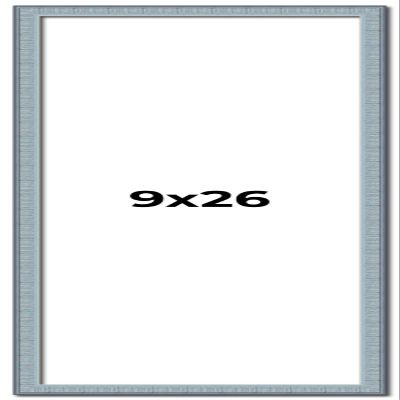 CountryArtHouse 9x26 Frame Blue Solid Wood Picture Frame - Complete Modern Photo Frame Includes UV Acrylic Plexiglass, Acid Free Foam Backing Board and Hanging Hardware