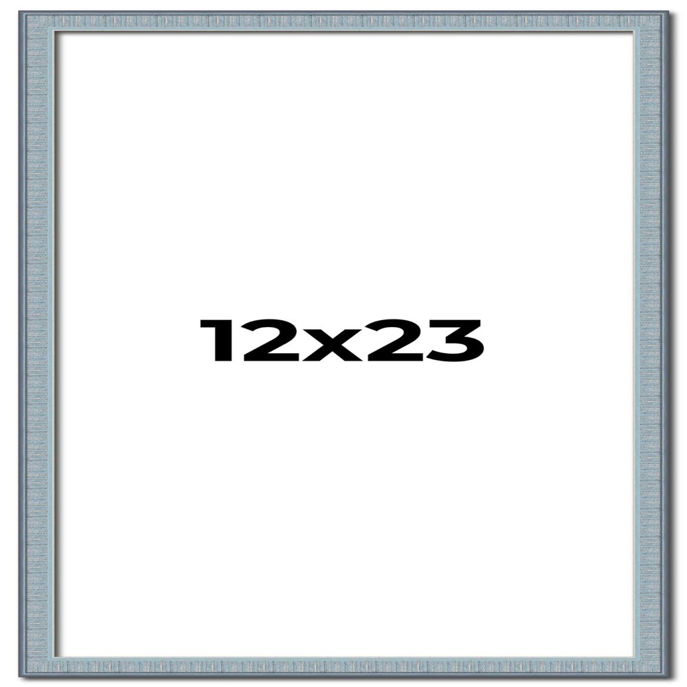 CountryArtHouse 12x23 Frame Blue Solid Wood Picture Frame - Complete Modern Photo Frame Includes UV Acrylic Plexiglass, Acid Free Foam Backing Board and Hanging Hardware