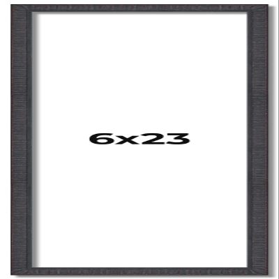 CountryArtHouse 6x23 Frame Brown Solid Wood Picture Frame - Complete Modern Photo Frame Includes UV Acrylic Plexiglass, Acid Free Foam Backing Board and Hanging Hardware