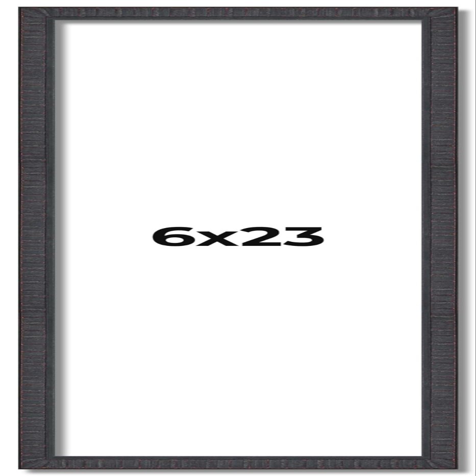 CountryArtHouse 6x23 Frame Brown Solid Wood Picture Frame - Complete Modern Photo Frame Includes UV Acrylic Plexiglass, Acid Free Foam Backing Board and Hanging Hardware