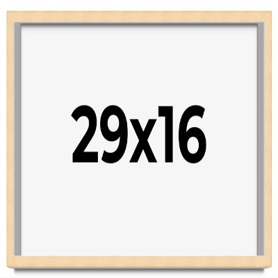 CountryArtHouse 29x16 Frame Natural Wood Picture Frame | 0.75 Inch Moulding Width | with UV Acrylic Plexiglass, Foam Board Backing & Hanging Hardware Included