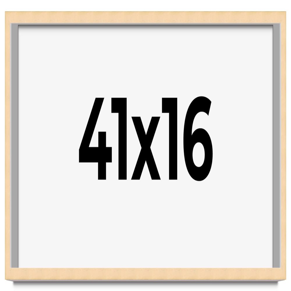 CountryArtHouse 41x16 Frame Natural Wood Picture Frame | 0.75 Inch Moulding Width | with UV Acrylic Plexiglass, Foam Board Backing & Hanging Hardware Included