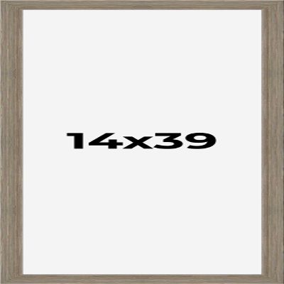 CountryArtHouse 14x39 Frame Gray Barnwood Picture Frame Includes UV Acrylic Plexiglass, Acid Free Foam Backing Board and Hanging Hardware