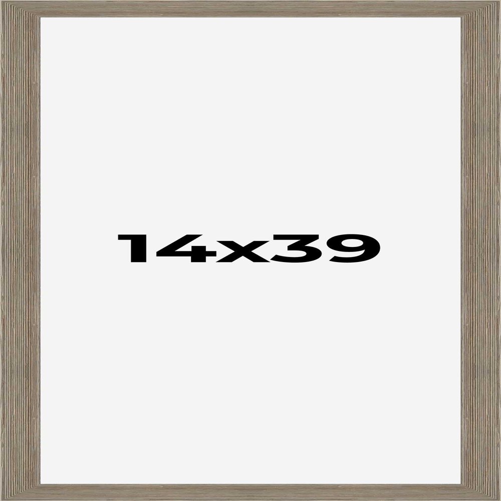CountryArtHouse 14x39 Frame Gray Barnwood Picture Frame Includes UV Acrylic Plexiglass, Acid Free Foam Backing Board and Hanging Hardware