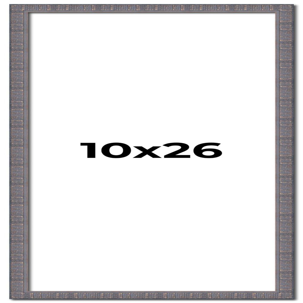 10x26 Frame Slate Blue Distressed Rustic Solid Wood Picture Frame | 0.75 Inch Moulding Width | Includes UV Acrylic Plexiglass, Acid Free Foam Backing Board and Hanging Hardware | Sonoma Collection