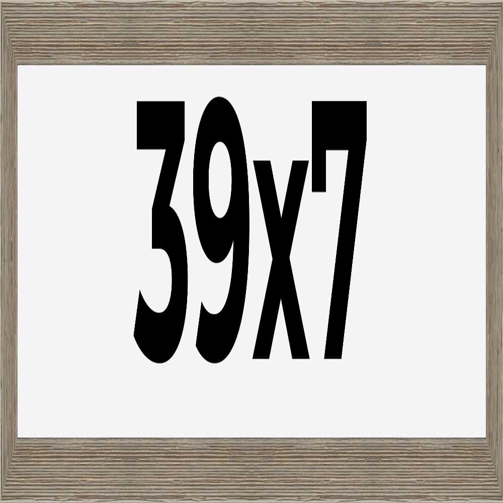 CountryArtHouse 39x7 Frame Gray Barnwood Picture Frame - Complete Modern Photo Frame Includes UV Acrylic Plexiglass, Acid Free Foam Backing Board and Hanging Hardware
