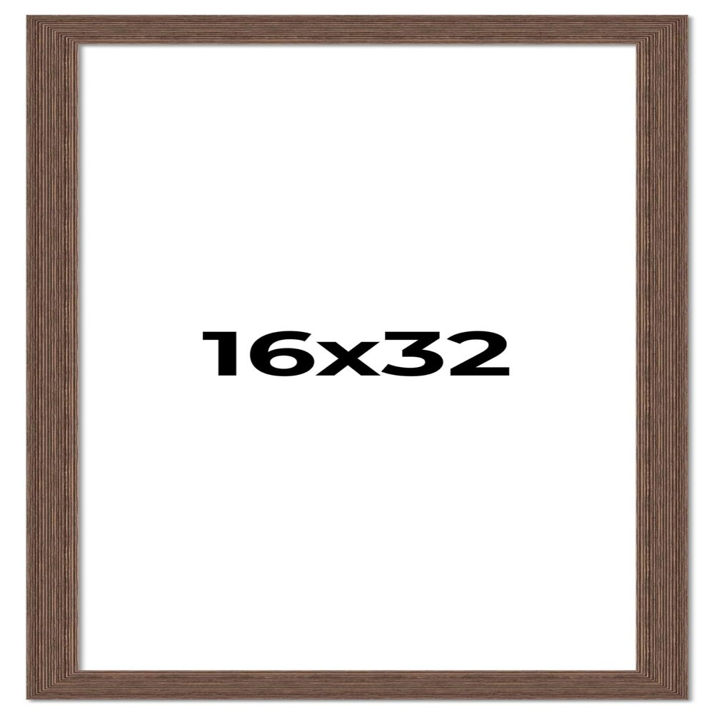 CountryArtHouse 16x32 Frame Brown Distressed Barnwood Picture Frame | Rustic Farmhouse Photo Frame Includes UV Acrylic Plexiglass, Acid Free Foam Backing Board and Hanging Hardware