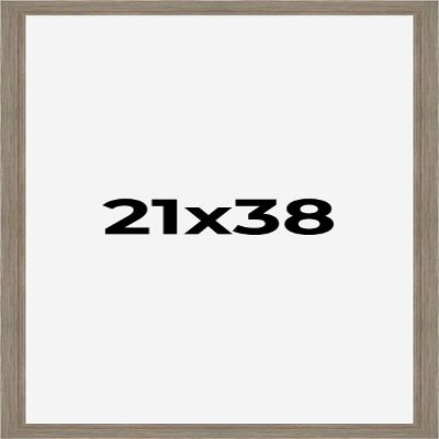 CountryArtHouse 21x38 Frame Gray Barnwood Picture Frame Includes UV Acrylic Plexiglass, Acid Free Foam Backing Board and Hanging Hardware