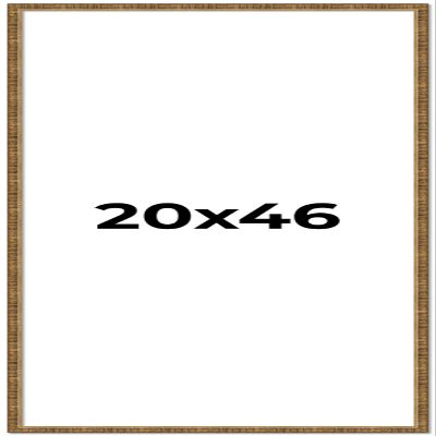 CountryArtHouse 20x46 Frame Gold Solid Wood Picture Frame - Complete Modern Photo Frame Includes UV Acrylic Plexiglass, Acid Free Foam Backing Board and Hanging Hardware