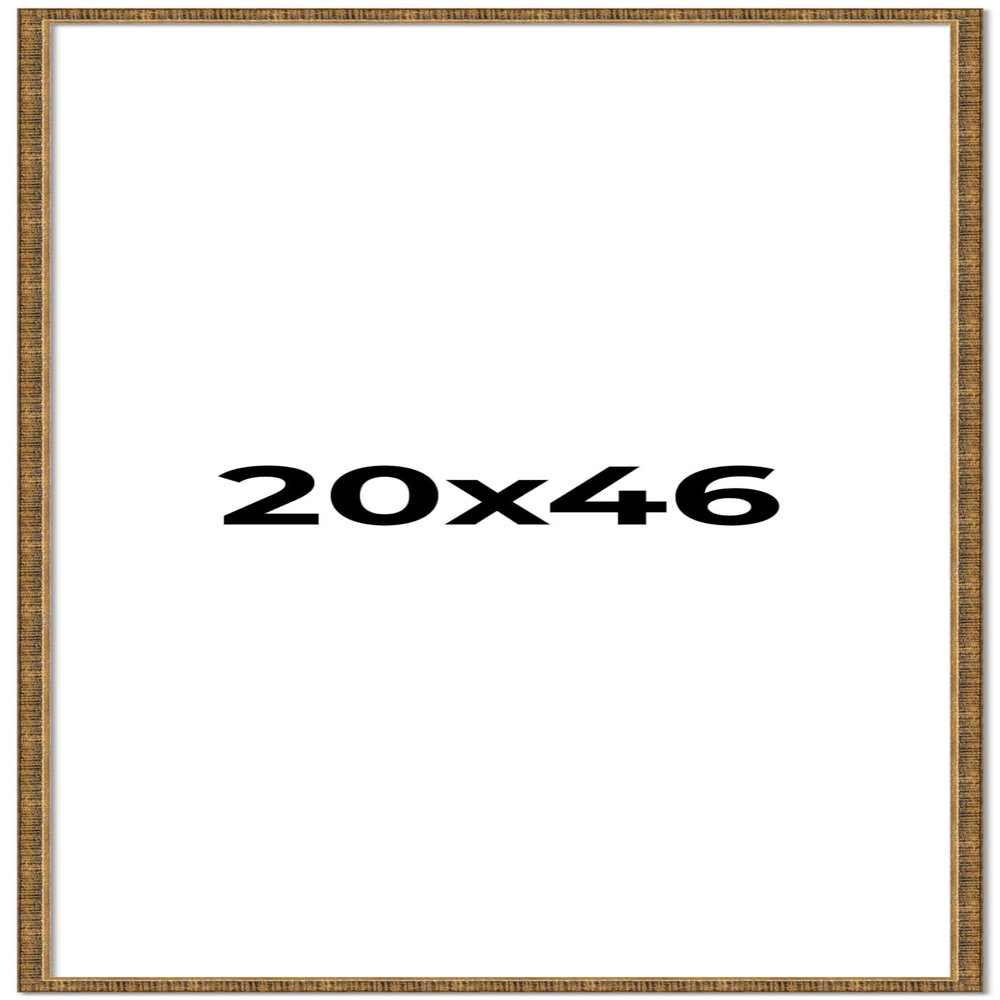 CountryArtHouse 20x46 Frame Gold Solid Wood Picture Frame - Complete Modern Photo Frame Includes UV Acrylic Plexiglass, Acid Free Foam Backing Board and Hanging Hardware