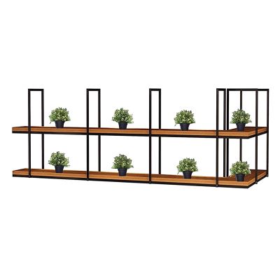 Ceiling Pot Rack Hanging Shelf for Kitchen, Floating Storage Shelves for Wall Decor Metal Framed Display Shelving for Plants Books Decorative Wine Glass Rack, Organizer Rack ( Size : 130x30x80cm )