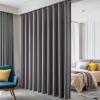 Hoeflife Room Divider Curtains Blackout Floor to Ceiling Curtain with Hook Wall Mount Sliding Door Curtains Ceiling Mount Extra Wide Curtain Wall Divider for Room Separation (Grey, W120 x H84 Inch) view 1