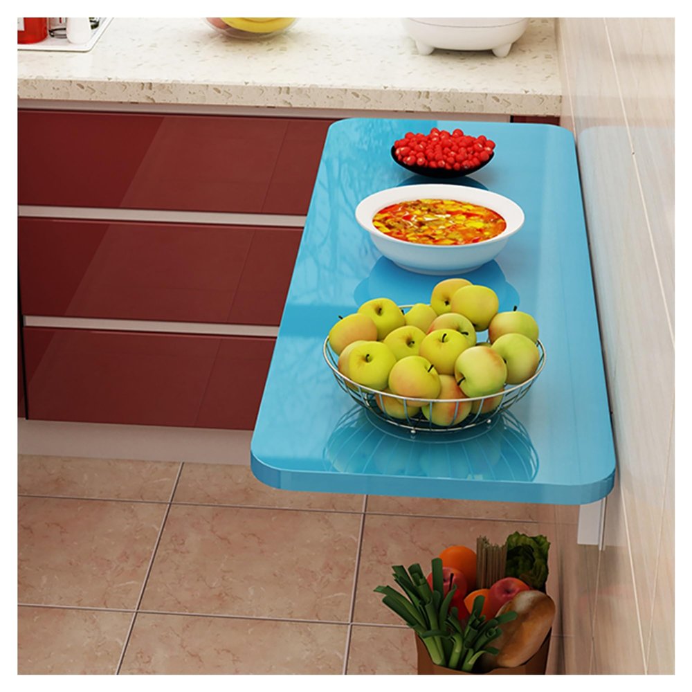 Laundry Floating Folding Table, Wood Wall Mounted Folding Table, fold down table, Folding Kitchen Table, Drop Leaf Dining Stable Sturdy Table With Bracket, Wall Shelf Computer Desks Workstations ( Col