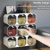 VINGAA Seasoning Box,Plastic Spice Jars,Spice Containers with Spoon,Self Adhesive Wall Mounted Seasoning Containers,Drawer Seasoning Jars,Spice Containers with Labels,for Salt,Chili,Sugar,Cumin view 2