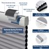 Keego Cellular Shades Cordless Honeycomb Blinds Heat Insulated Custom Size Easy to Install Blackout Blinds for Windows Shades for Bedroom Windows (Light Grey, 67" W x 72" H) view 3