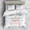 REALIN Moon Universe Unicorn Pig Decoration Bedding Unicorn Pig Duvet Cover Set Girl Boy Kids Bed Sets 2/3/4PCS Quilt Covers/Sheets/Pillow Shams,Twin/Full/Queen/King (C,Queen-228x228cm-3PCS) view 1