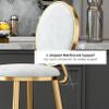 ANram Barstool, Bar Stools Set of 2 Velvet Bar Chairs with Backrest for Breakfast Bar, Counter, Kitchen and Home Barstools view 3