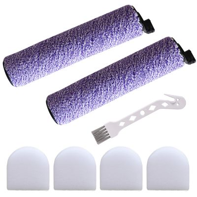 Carkio 2 Brush Roller and 4 Foam Filter Kit for Shark WD201 WD101 HydroVac Cordless Pro XL 3-in-1 Vacuum, Fit for Shark AW201 WD201 WD100 WD200 WD101 HydroVac Vacuum, Compare Parts WDFF1 WDB1