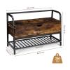 FIORIOM Shoe Storage Bench, Entryway Bench with Lift Top Storage Box, Industrial Style Shoe Storage Organizer, Shoe Bench Rack for Entryway, Hallway, Bedroom, Living Room view 2