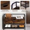 FIORIOM Shoe Storage Bench, Entryway Bench with Lift Top Storage Box, Industrial Style Shoe Storage Organizer, Shoe Bench Rack for Entryway, Hallway, Bedroom, Living Room view 3