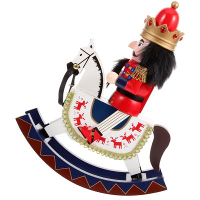 SEWACC Wooden Nutcracker 30CM Christmas Nutcracker Figures on Christmas Traditional Wooden Santa Nutcracker Ornaments for Shelves Tables