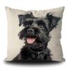 Funny Affenpinscher Dog Pillow Cover Dog Puppy Art Decorative Pillow Case for Couch Sofa Bed Dog Lover Gift Linen White 20X20 Inch Double Side, Style 1 view 1