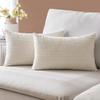 AMAIR 2PCS Solid Decorative Cushion Cover, Striped Throw Pillow Cover,Modern Corduroy Couch Cushion Cover for Home Decor, Pillow Insert Not Include (White,50x50cm) view 4