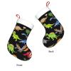 WURTON Christmas Stocking Cartoon Dinosaur Images Xmas Stocking for Party Decor Family Holiday Hanging Stocking view 3