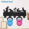 MAYJOYDIY Bunny Meadow Flower Coat Rack 11.87.2inch Wood 4 Rabbits Key Holder for Wall Rabbits Butterfly Wildflower Carrot Key Hanger 5 Alloy Hooks Key Rack for Farmhouse Gift Entryway Art Decor view 4